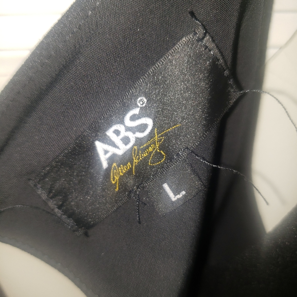 ABS Allen Schwartz Black Crepe Gown L - Picture 9 of 13